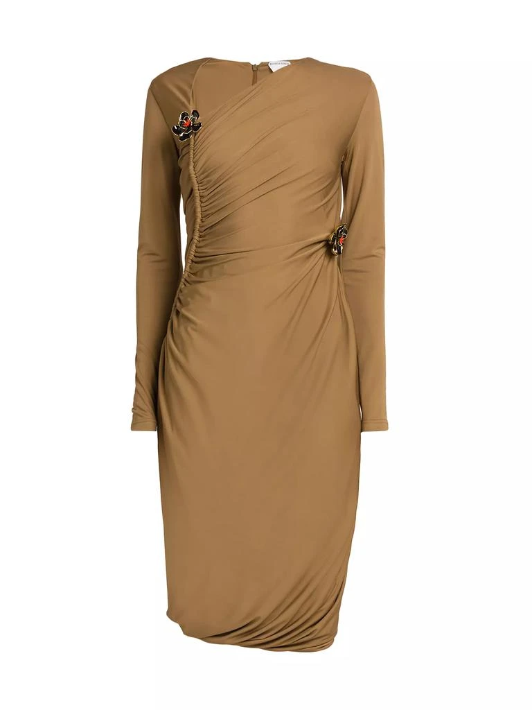 Bottega Veneta Asymmetric Brooch-Embellished Midi-Dress 1