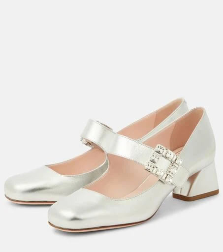 Roger Vivier Très Vivier metallic leather Mary Jane pumps 5