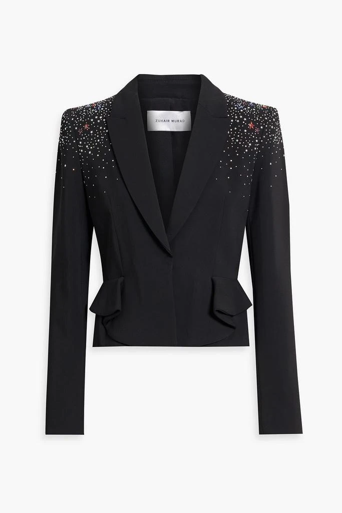 Zuhair Murad Crystal-embellished crepe peplum blazer 1
