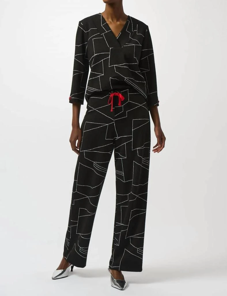 JOSEPH RIBKOFF Joseph Ribkoff - Abstract Print Pull On Wide Leg Pants 3