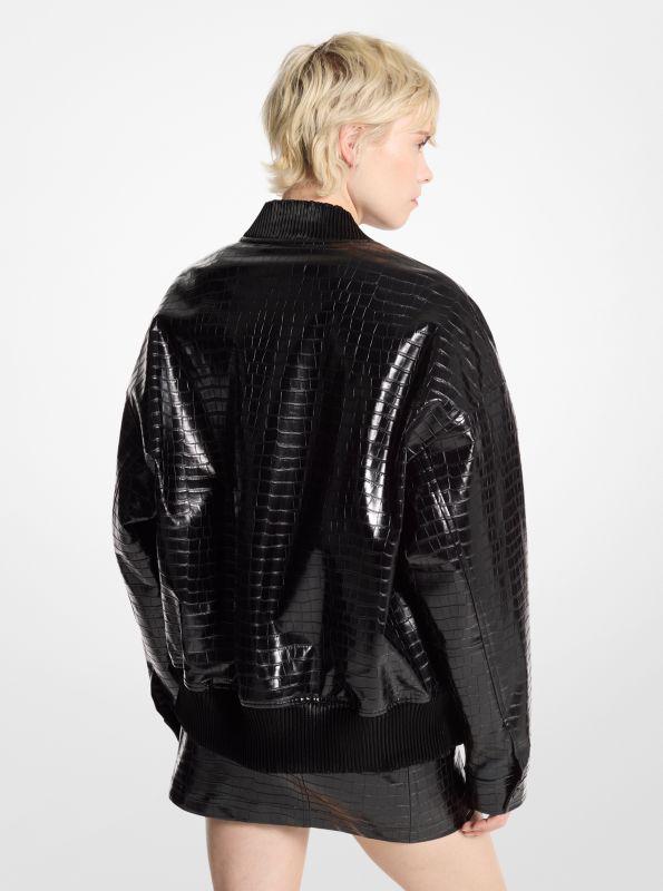 Michael Kors Crocodile Embossed Bomber Jacket