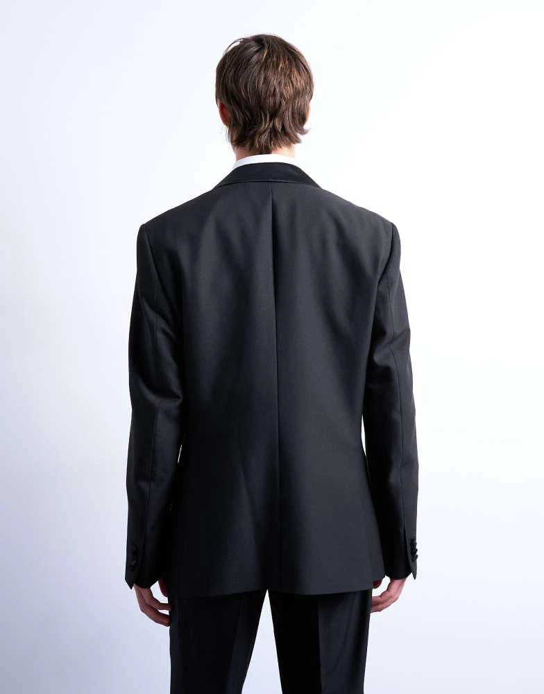 Topman Topman slim tux suit jacket in black 4