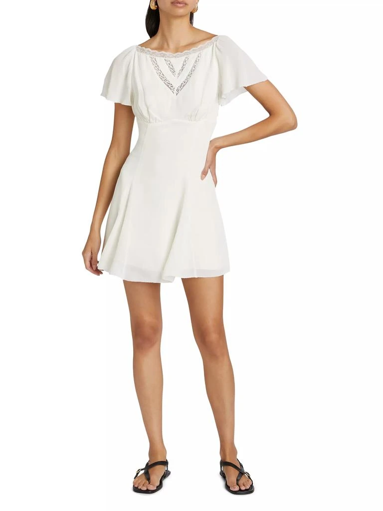 Reformation Malena Organic Cotton-Blend Flutter-Sleeve Minidress 2