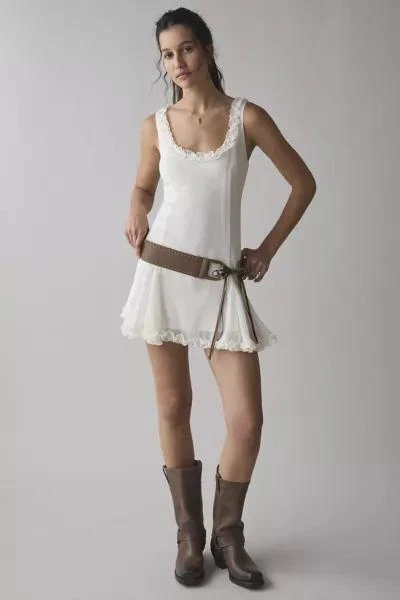 Motel Motel Fulvia Ruffle Trim Slip Mini Dress 2