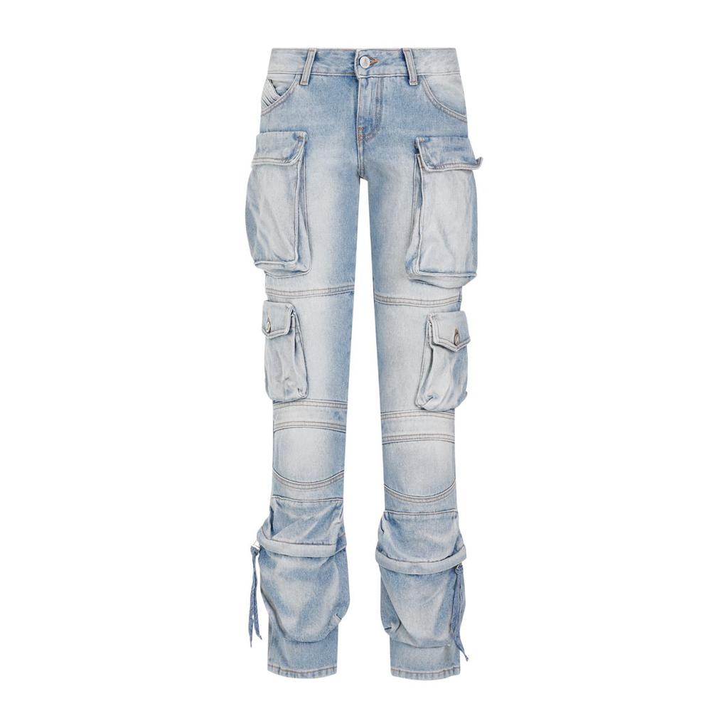 パンツ THE ATTICO The Attico Essie Long Pants Essie denim cargo pants in grey - The Attico | Mytheresa