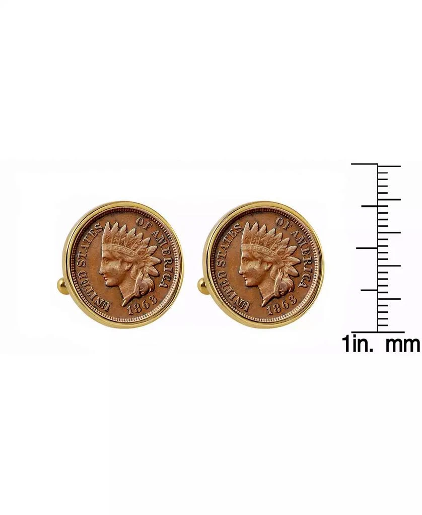 American Coin Treasures 1800's Indian Penny Bezel Coin Cuff Links 2