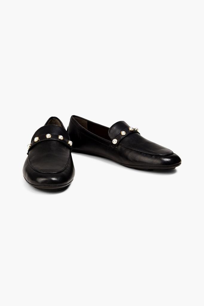 STUART WEITZMAN Allpearls embellished leather loafers