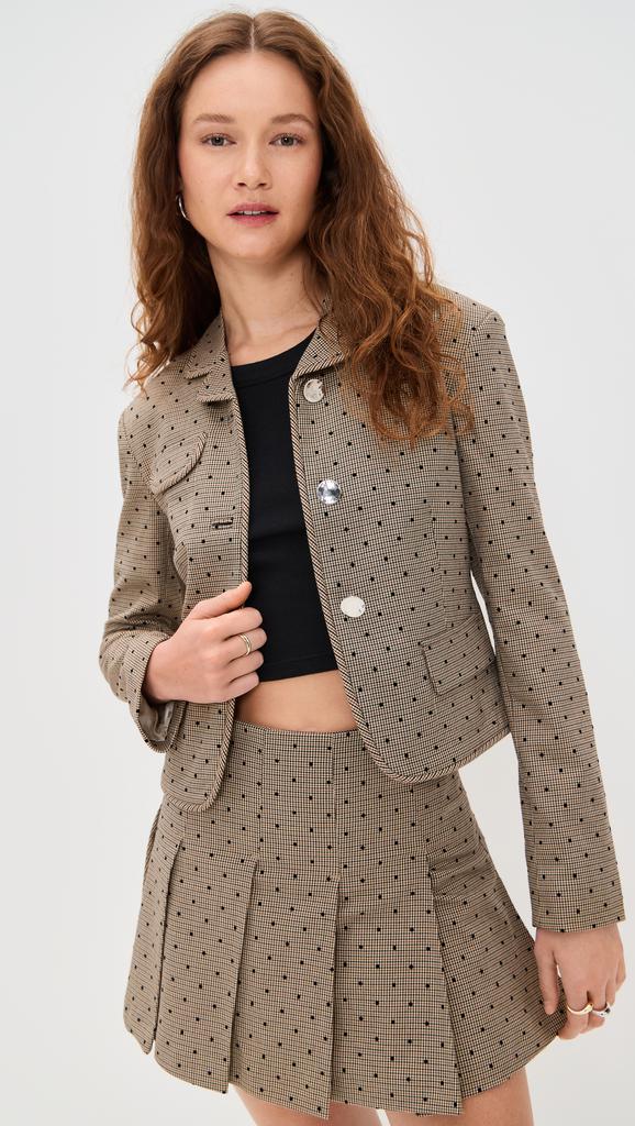 Ganni Flock Check Suiting Blazer