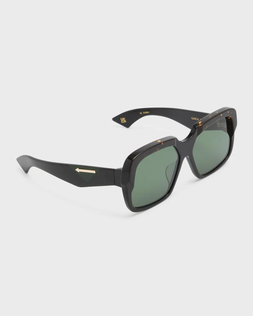 KAREN WALKER Logo Acetate Square Sunglasses 1