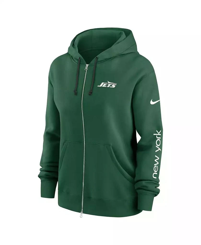 NIKE Women's Green New York Jets Phoenix Hoodie Full-Zip Sweatshirt 2