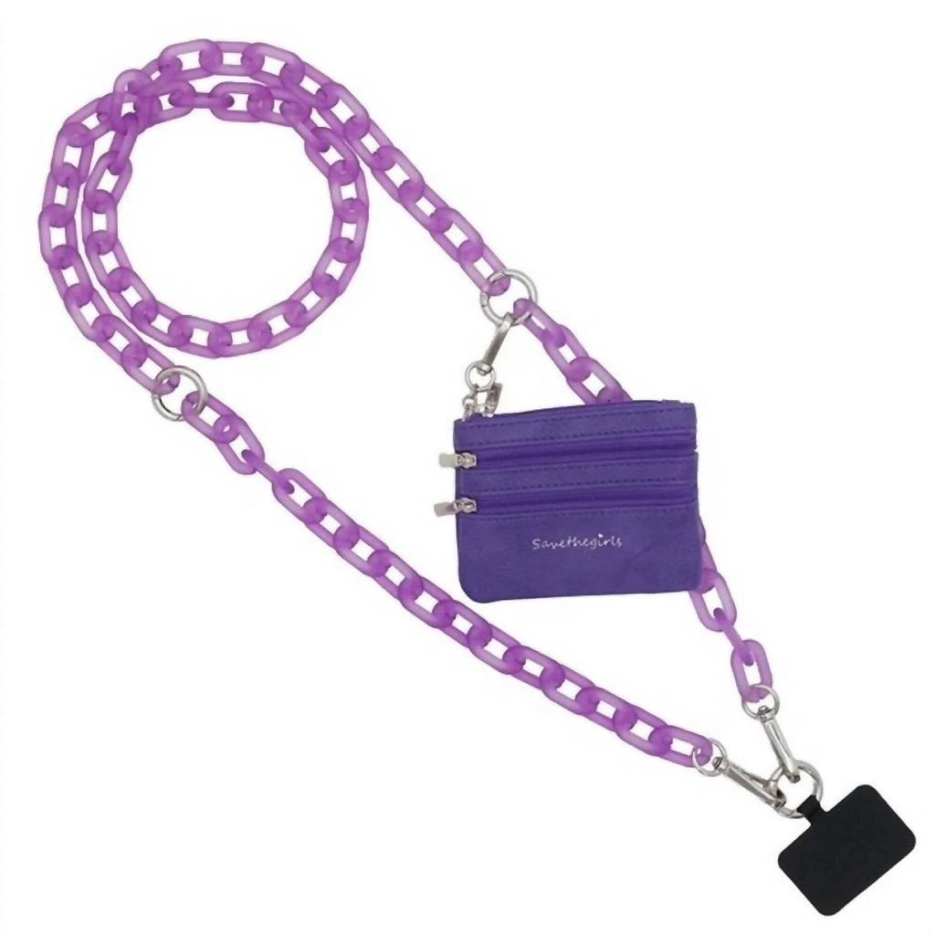 Save the Girls Save The Girls - Women
s Clip
Go Phone Purse Crossbody Ice Chain Strap Zippered Pouch