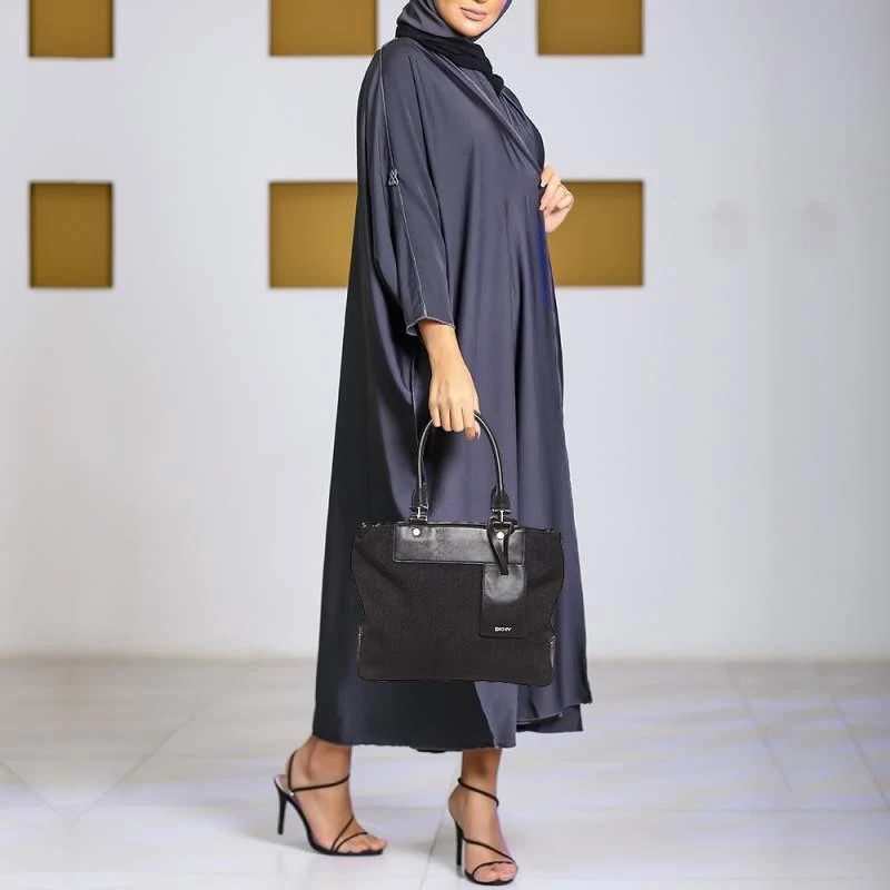 DKNY DKNY Black Monogram Canvas and Leather Tote 2