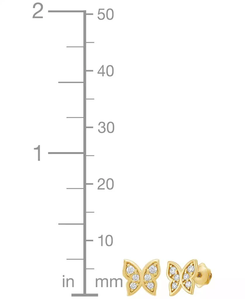 Macy's Children's White Cubic Zirconia Butterfly Earrings in 14k Yellow Gold 4