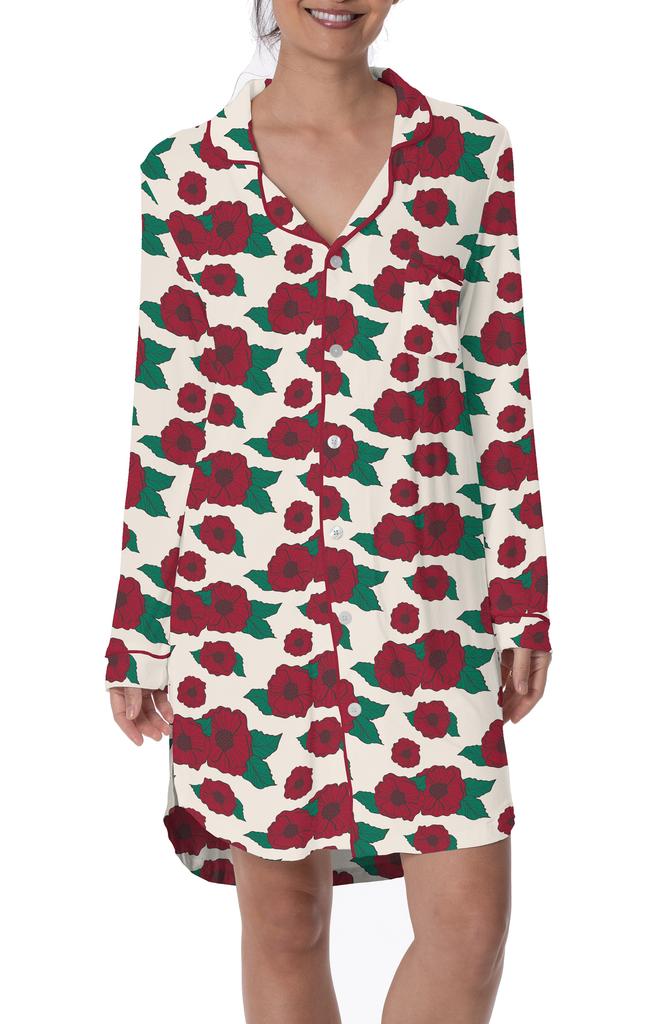 KicKee Pants Floral Long Sleeve Nightshirt