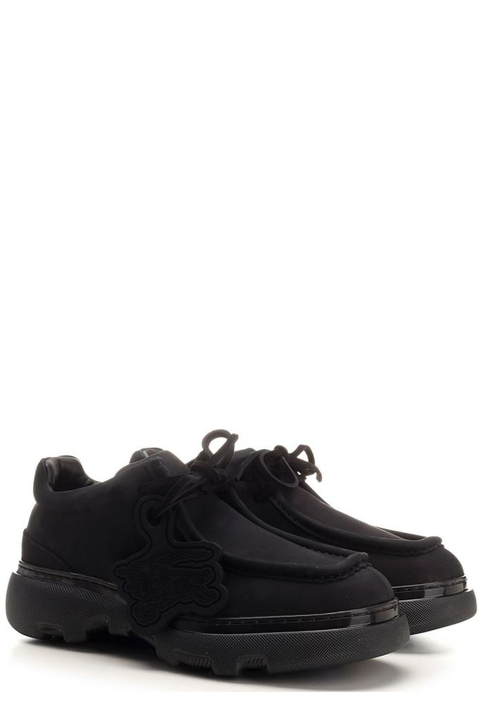 Shop Burberry Logo Charm Lace-Up Derby Shoes on Sale at