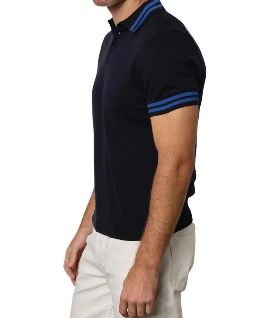 Velvet by Graham & Spencer Men's Linen Polo In Black 1