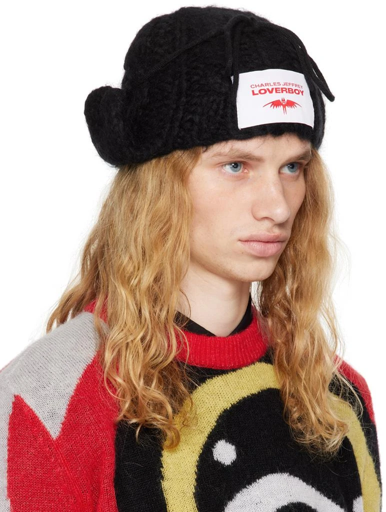 Charles Jeffrey Loverboy Black Chunky Aviator Beanie 4
