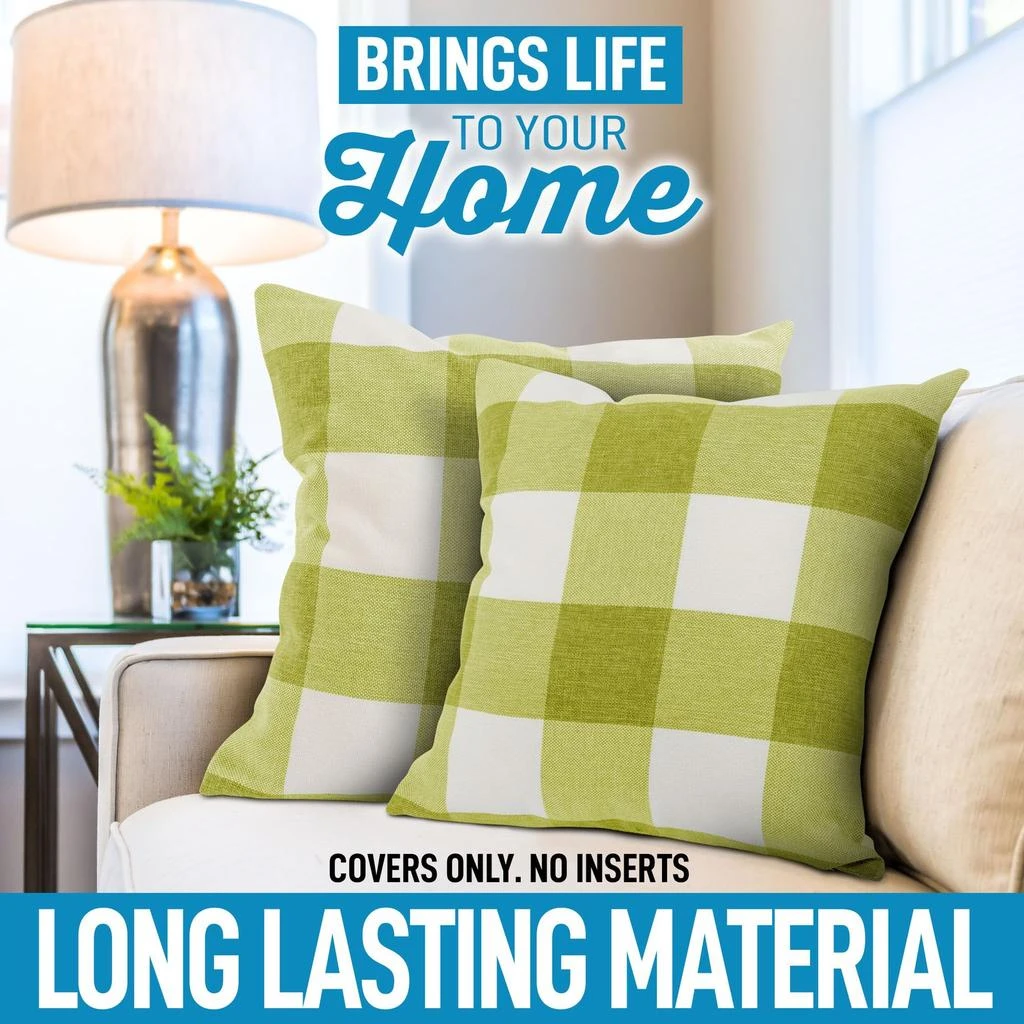 Zulay Kitchen Pack of 2 Buffalo Plaid Throw Pillow Covers 16x16 6