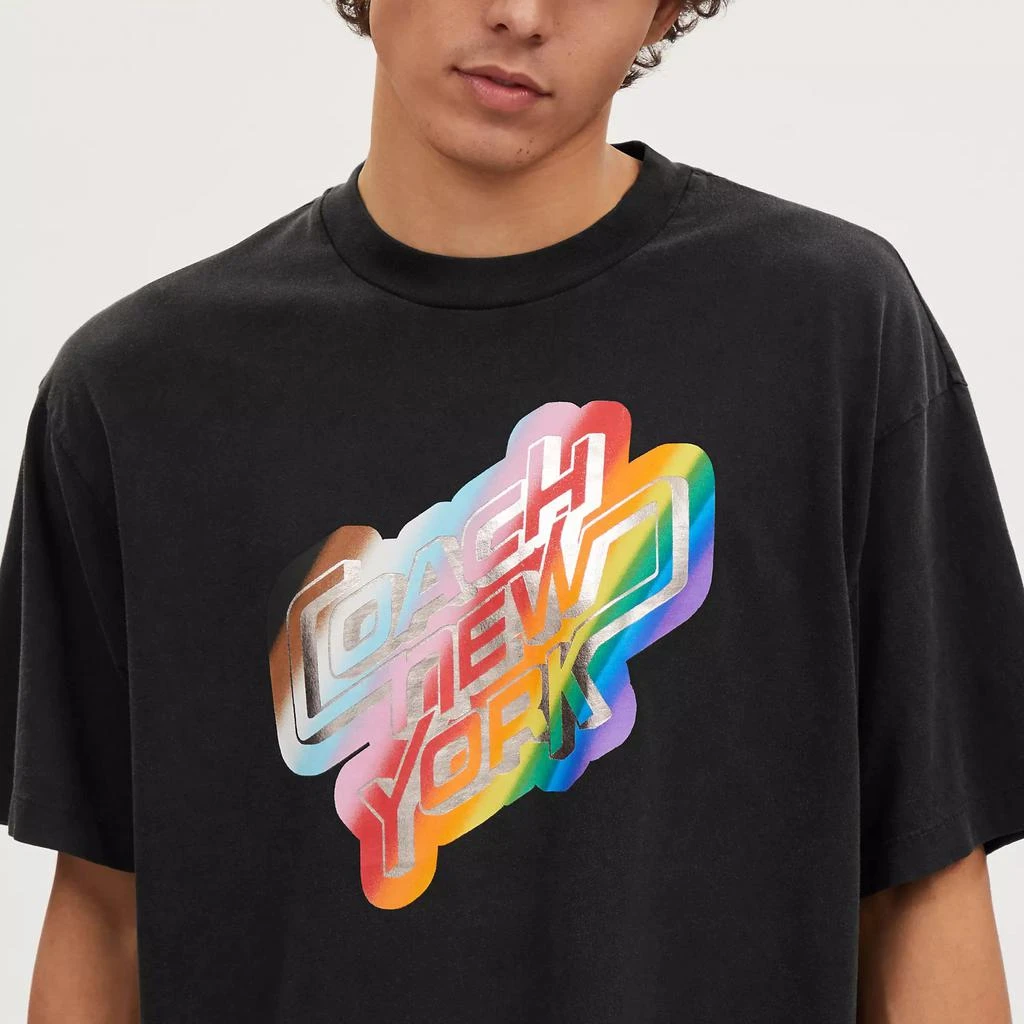 Coach Rainbow New York T Shirt In Organic Cotton 2