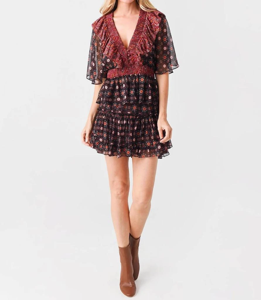 MISA Marion Skirt In Onyx Medallion 4