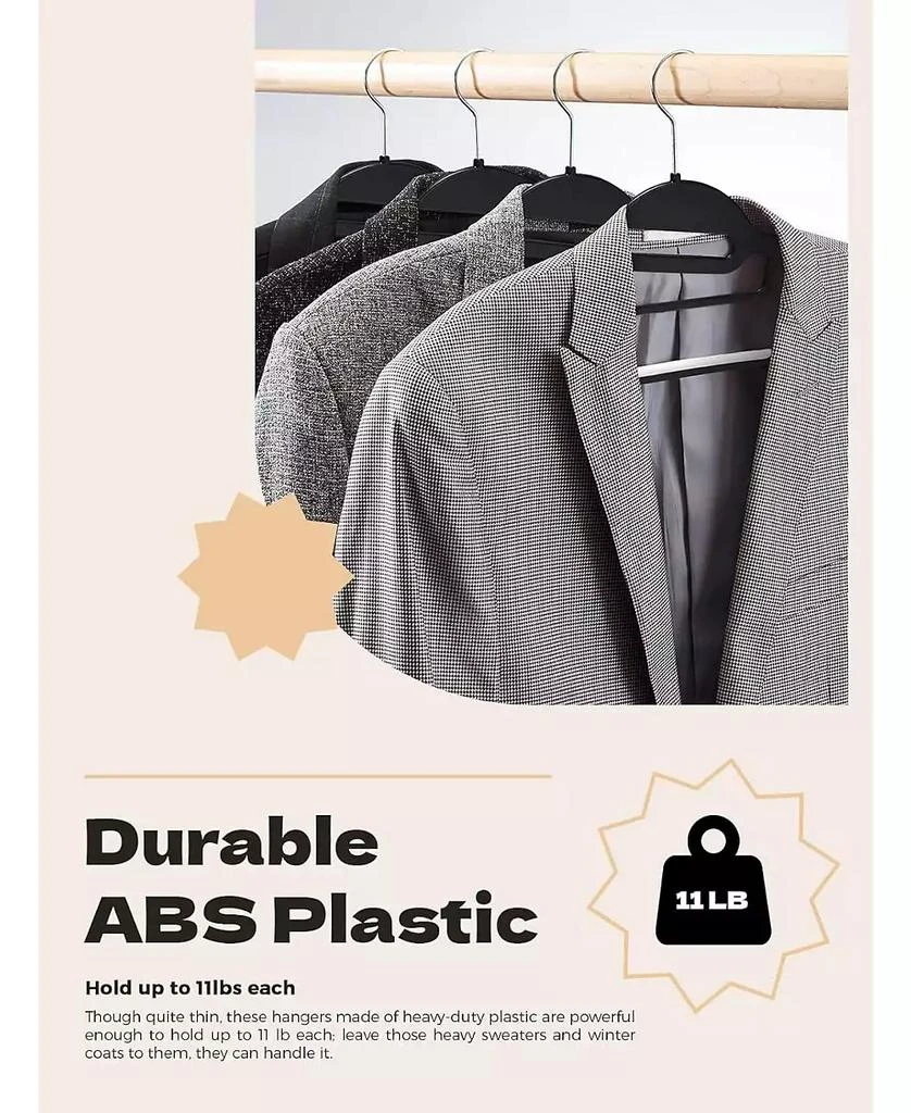 HOUSE DAY 16.3 Inch Heavy Duty 50 Pack Plastic Hangers 3