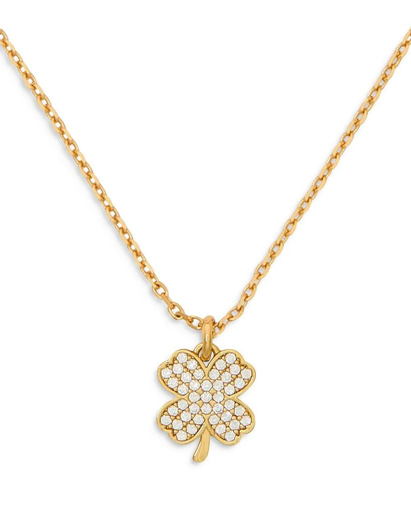 Kate Spade Pavé Clover Pendant Necklace in Gold Tone, 16"-19" 1