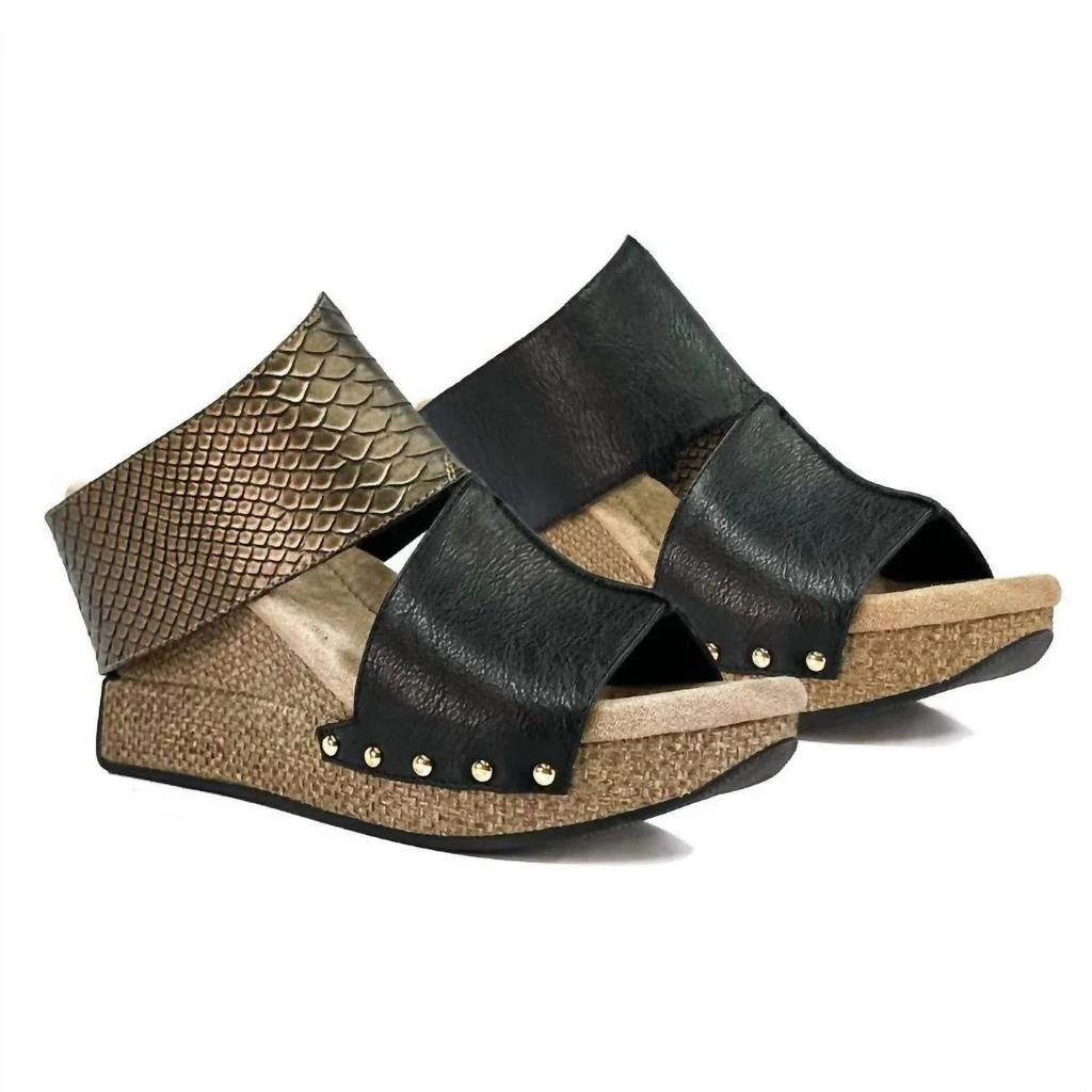 Modzori Virginia Reversible Sandal In Snake/black 1