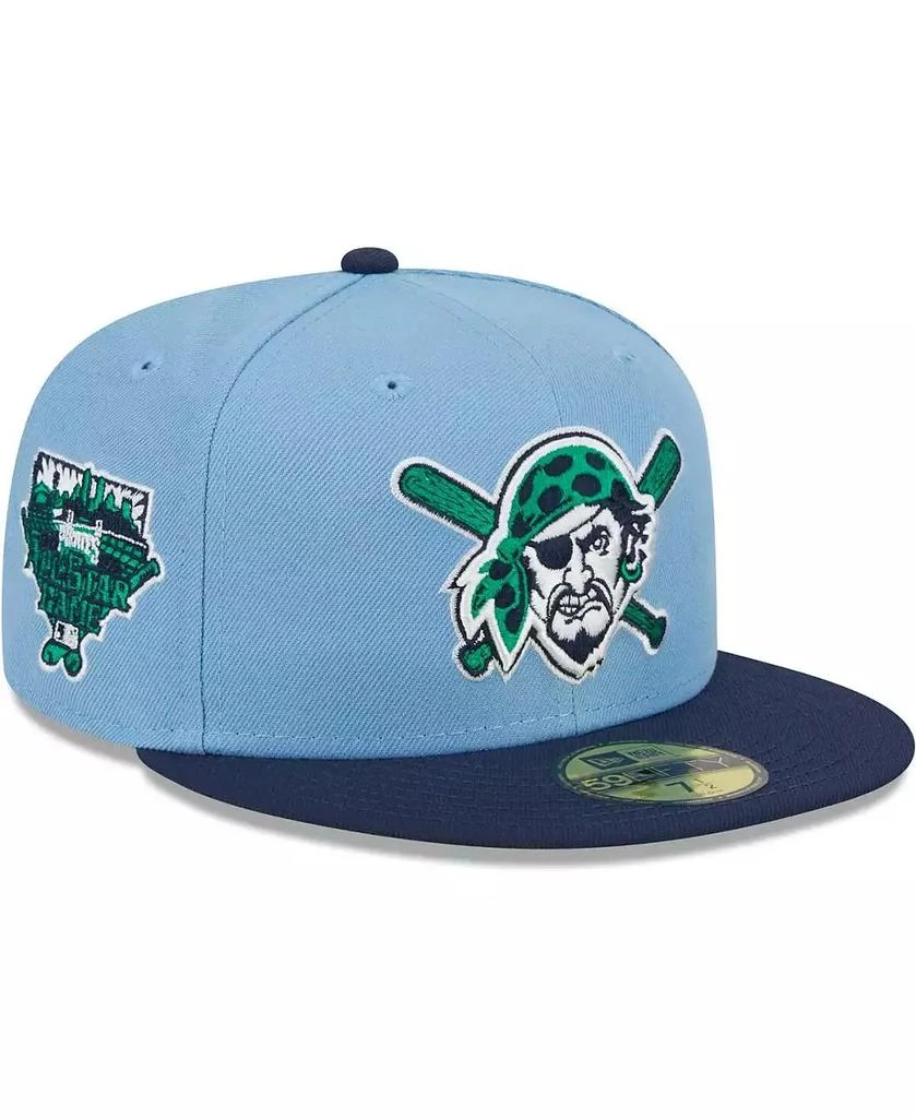 New Era Men's Light Blue, Navy Pittsburgh Pirates Green Undervisor 59FIFTY Fitted Hat 1