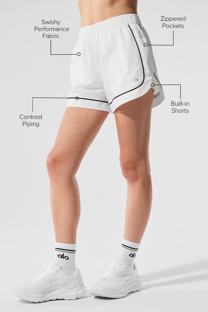 Alo Motivate Track Short - White/Black