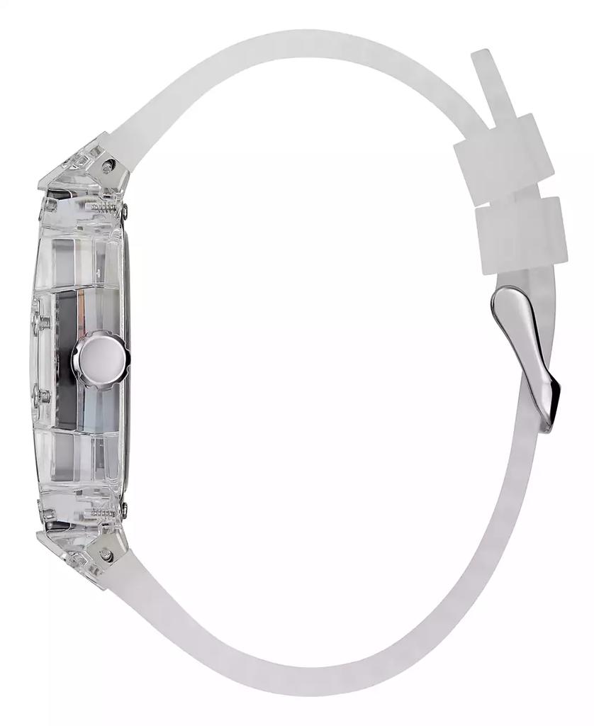 GUESS Men's Clear Silicone Multi-Function Watch 44mm