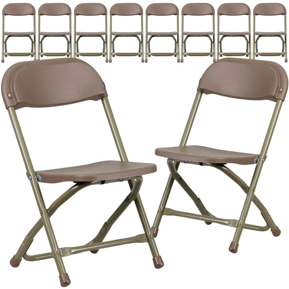 Flash Furniture 10 Pk. Kids Brown Plastic Folding Chair 1