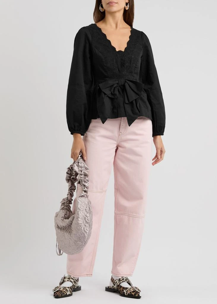 DAMSON MADDER Eugenie bow-embellished cotton blouse 4