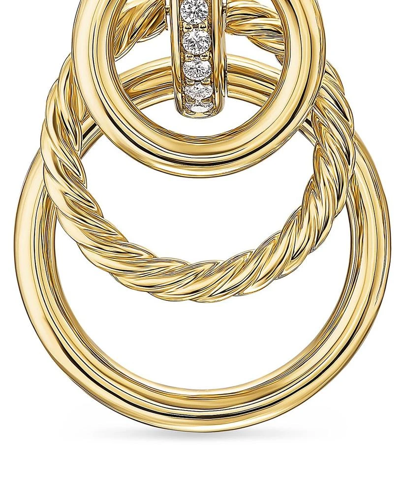 David Yurman DY Mercer Triple Ring Drop Earrings in 18K Yellow Gold with Diamonds, 35.6mm 3