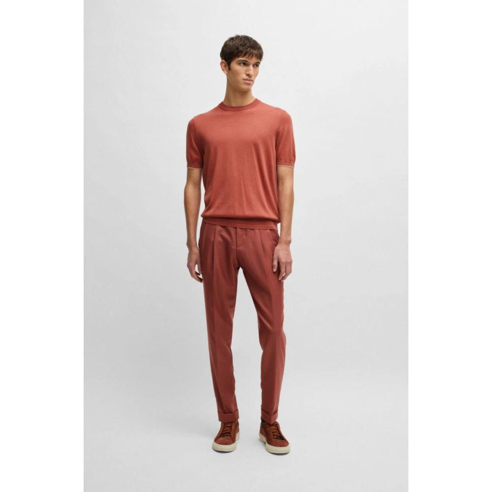 Hugo Boss Regular-fit knit T-shirt in silk and cotton 2