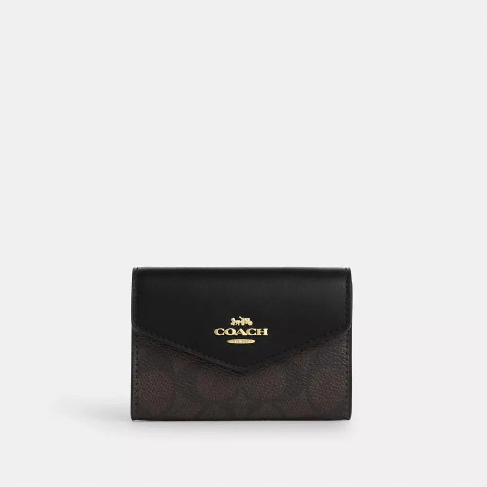 Coach Flap Card Case In Signature Canvas 1