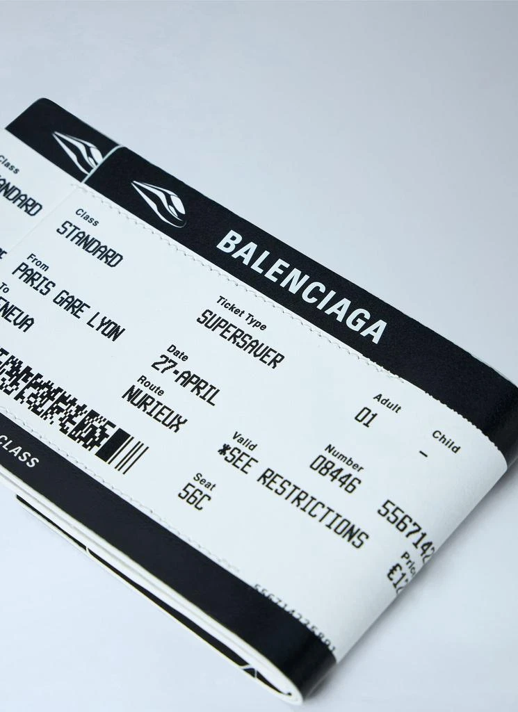 Balenciaga Ticket-Print Leather Zip Pouch 3