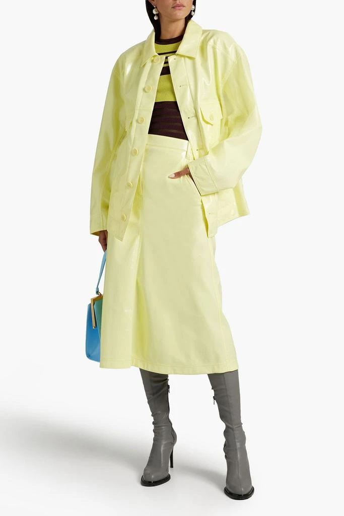 Tibi Faux patent-leather midi skirt 2