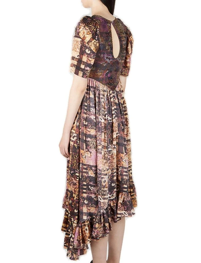 Collina Strada Collina Strada Mix-Print Asymmetric Ruffled Midi Dress 2