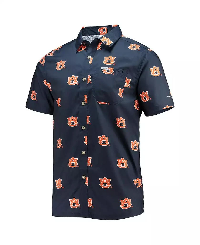 Columbia Men's Navy Auburn Tigers Super Slack Tide Omni-Shade Button-Up Shirt 2