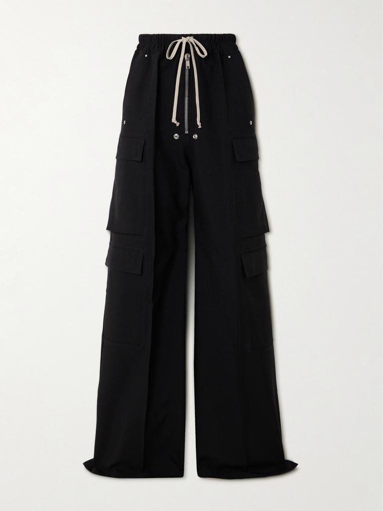 Rick Owens Cargobelas 孔眼缀饰粒纹羊毛阔腿裤 - IT42