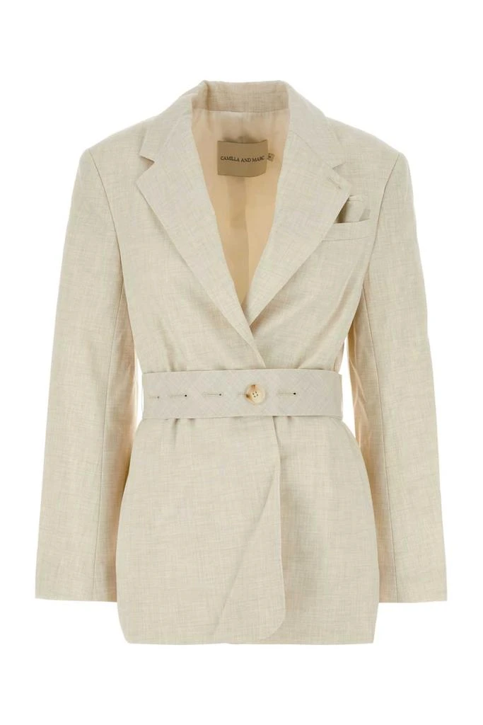 CAMILLA AND MARC Sand Stretch Polyester Blend Floris Blazer 1