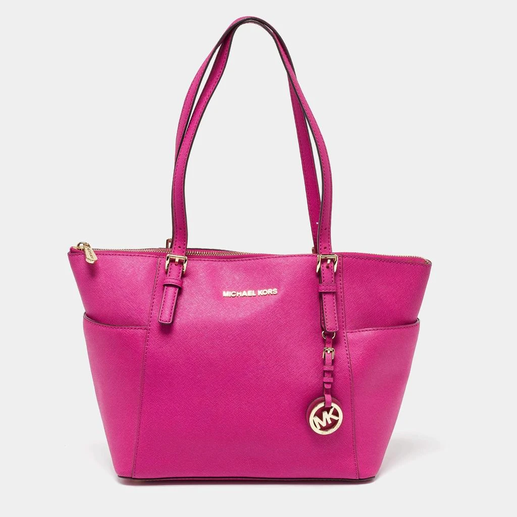 Michael Kors MICHAEL Michael Kors Fuchsia Leather Jet Set Top Zip Tote 1