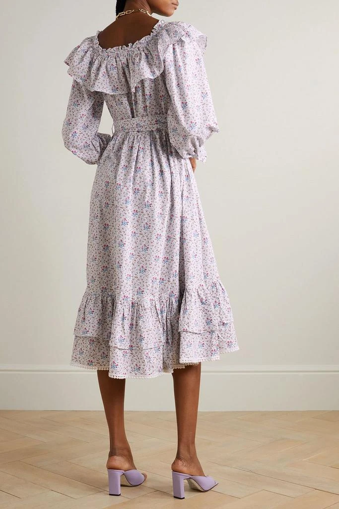 BATSHEVA X LAURA ASHLEY + Laura Ashley Wednesday ruffled floral-print cotton-poplin midi dress 3