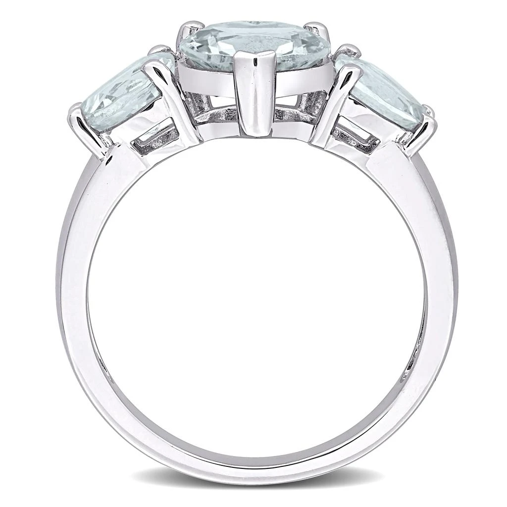 Mimi 
Max 2 4/5 CT TGW Aquamarine 3-Stone Heart Ring in Sterling Silver 6