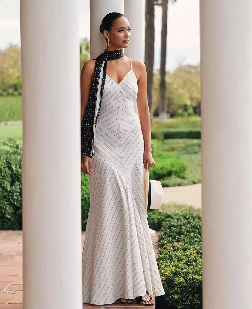 Ralph Lauren Women's Sleeveless Chevron Gown 5