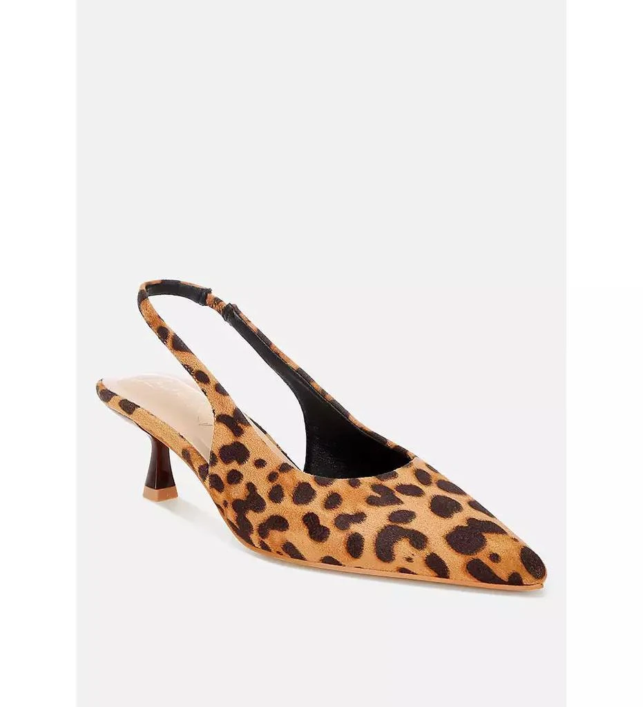 London Rag Women's Inana leopard Slingback Kitten Heels new arrivals