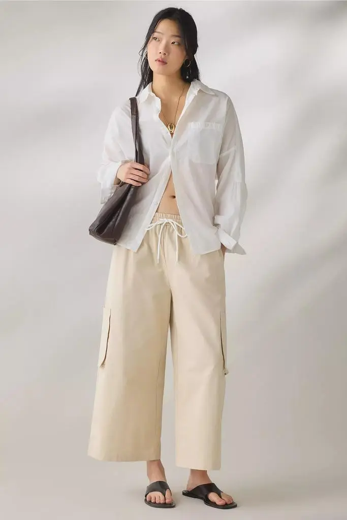 BDG BDG River Cropped Wide Leg Pull-On Pants