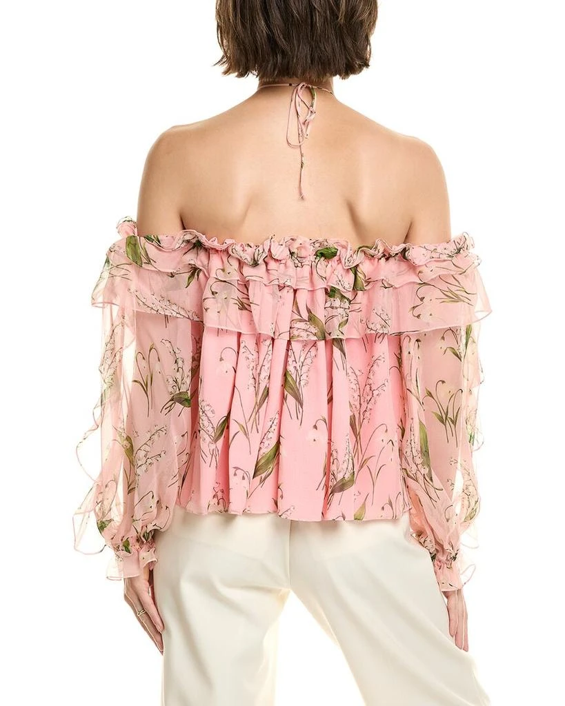 Carolina Herrera Ruffle Silk Top 2