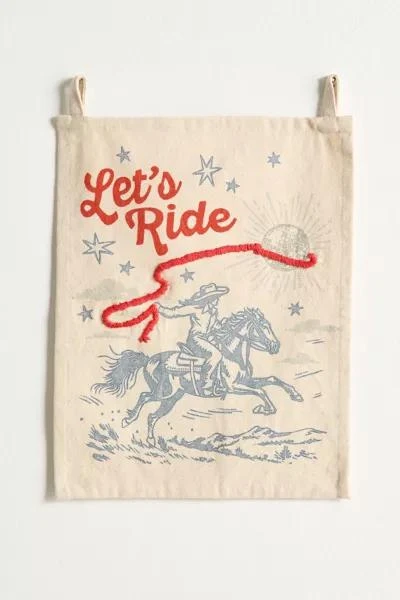 Urban Outfitters Let’s Ride Embroidered Western Flag Tapestry 2