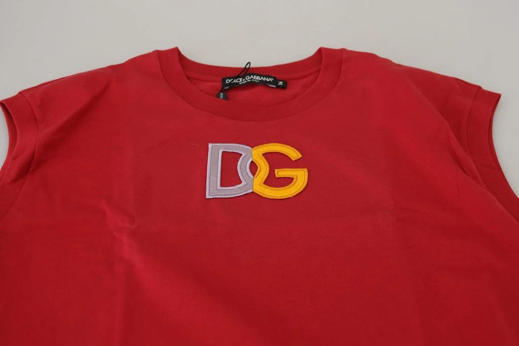 Dolce & Gabbana Red Cotton DG Logo Tank Top T-shirt 5